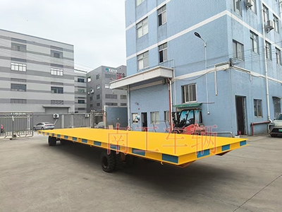 30噸重型12米牽引平板拖車橙色3I.jpg